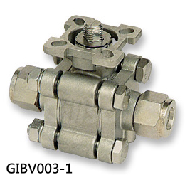 3 PC Instrumentation Ball Valve ISO 5211 Direct Mounting Pad